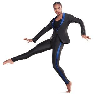 10th House ACCELERATION Black and Blue Jumpsuit with jacket Medium Child